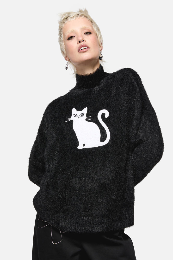 Catkins Boucle Knit Sweater Knit Top for Women