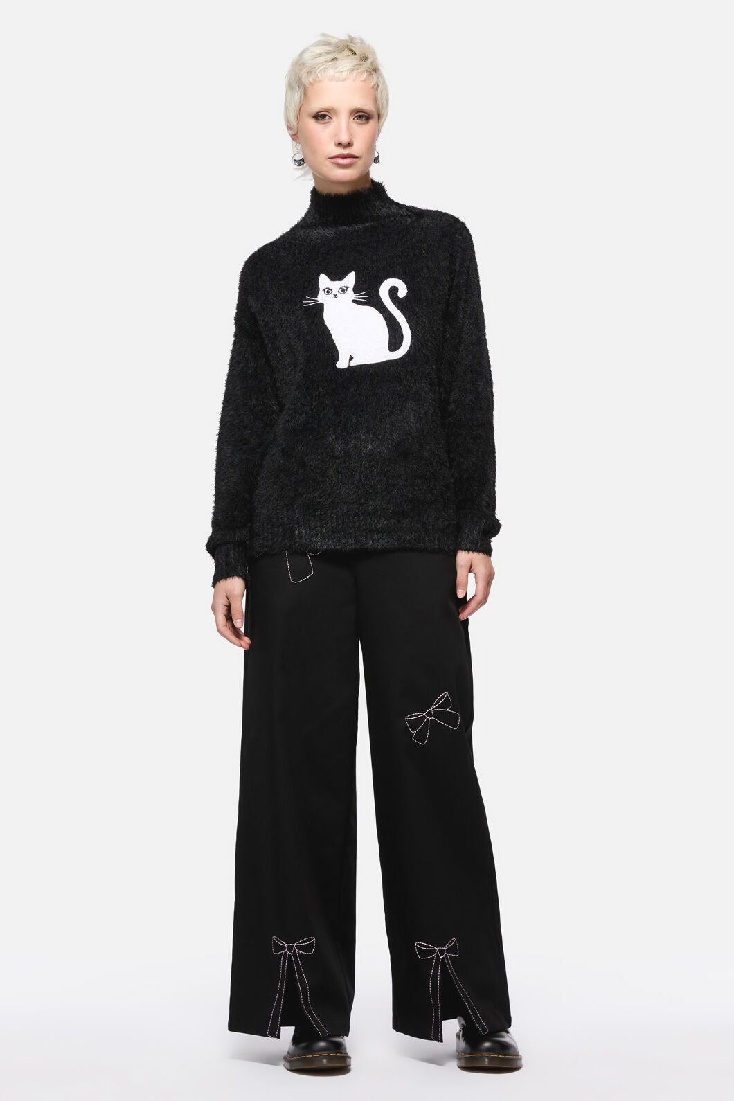 Catkins Boucle Knit Sweater Knit Top for Women - gallery
