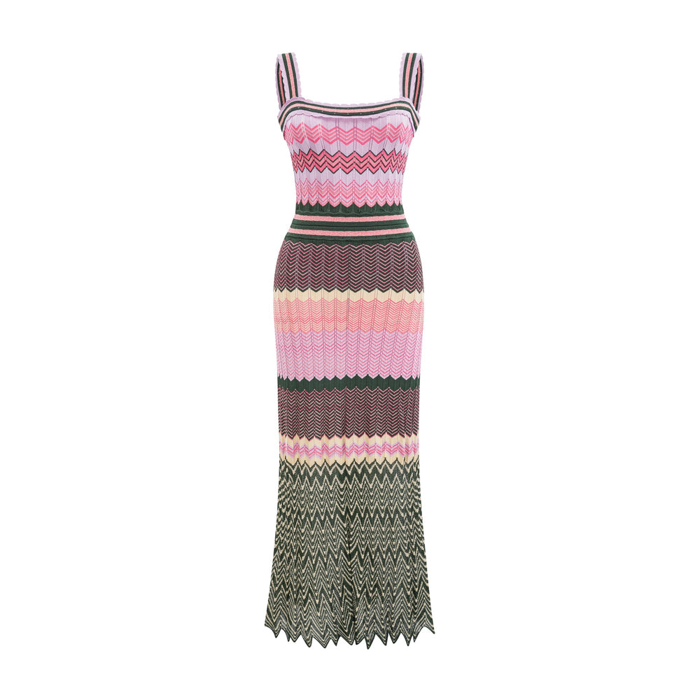 Daphne Contrast Knitted Midi Dress for Women - gallery