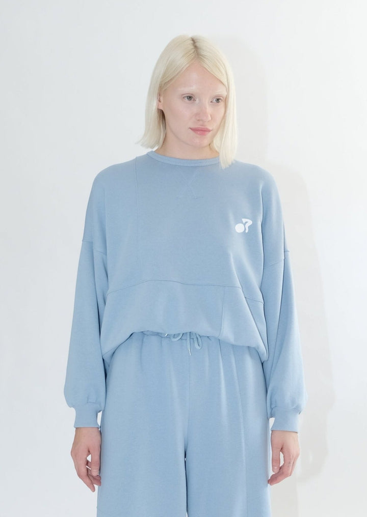 Patchwork Sweatshirt-Cyan T-Shirt for Women