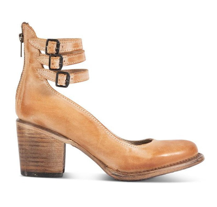Block-Heel Court Shoes for Women - Classic Leather Look