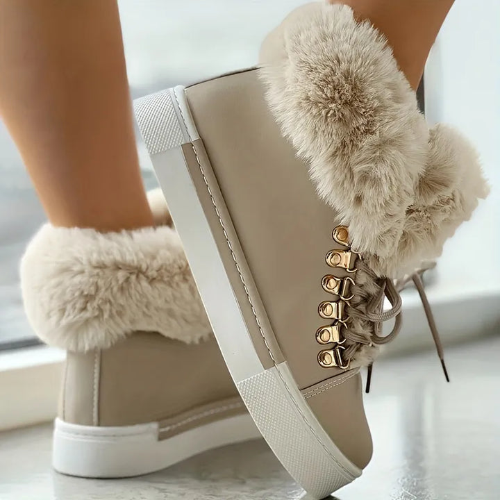 Lace-Up Padded Ankle Boots with Colour Block Detail
