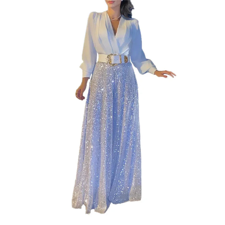 Gracielle Wide-Leg Jumpsuit with V-Neck for Women
