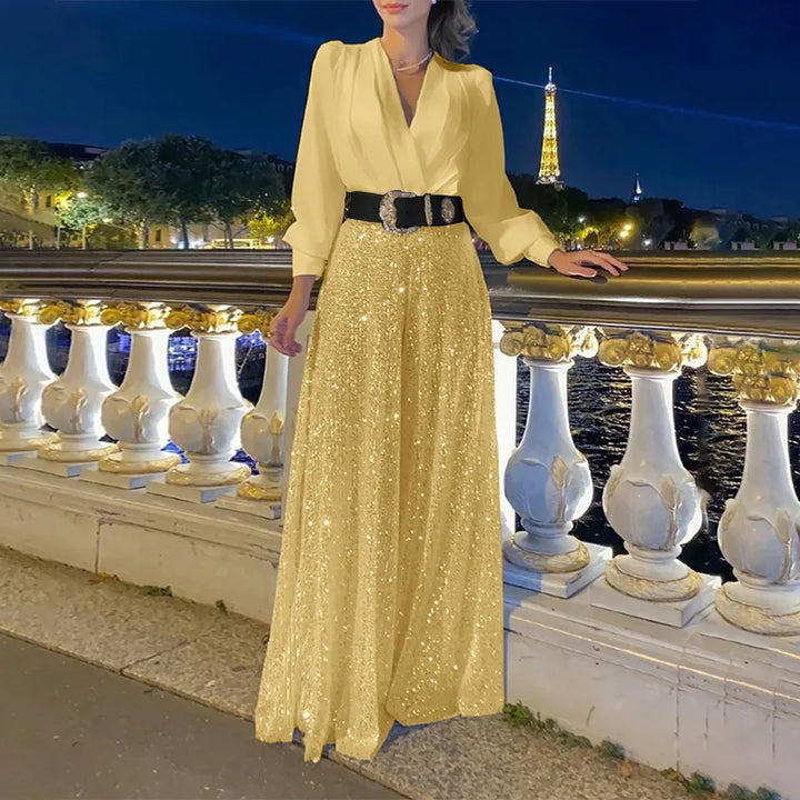 Gracielle Wide-Leg Jumpsuit with V-Neck for Women