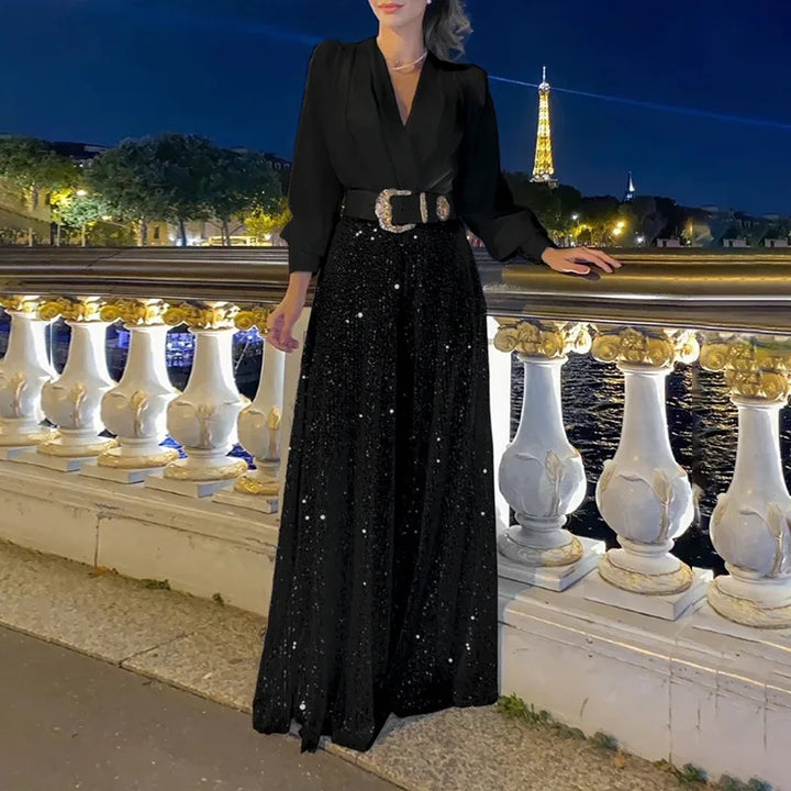 Gracielle Wide-Leg Jumpsuit with V-Neck for Women