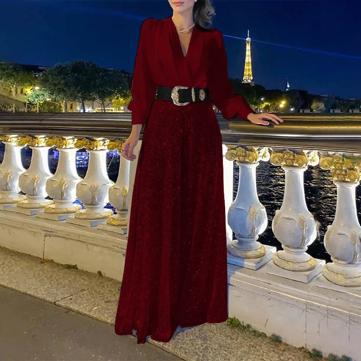 Gracielle Wide-Leg Jumpsuit with V-Neck for Women