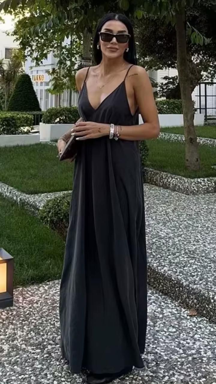 Backless V-Neck Spaghetti Strap Dress for Women
