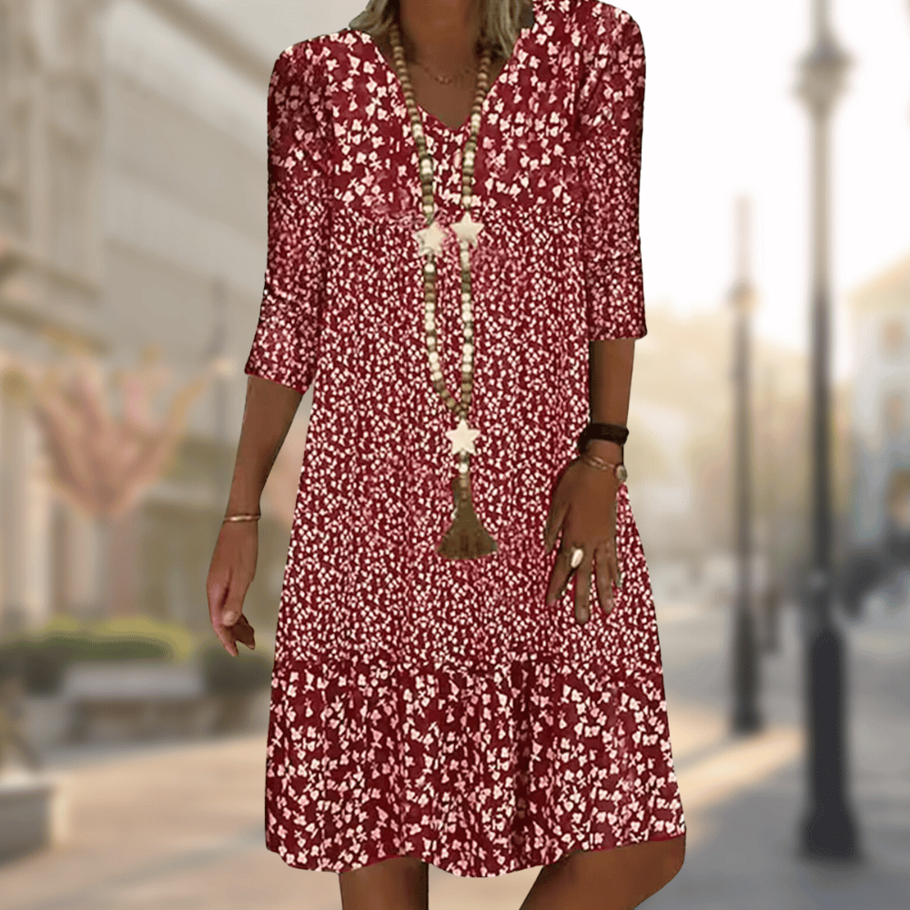 Elea Midi Dress with a Defined Waist and Clean Lines