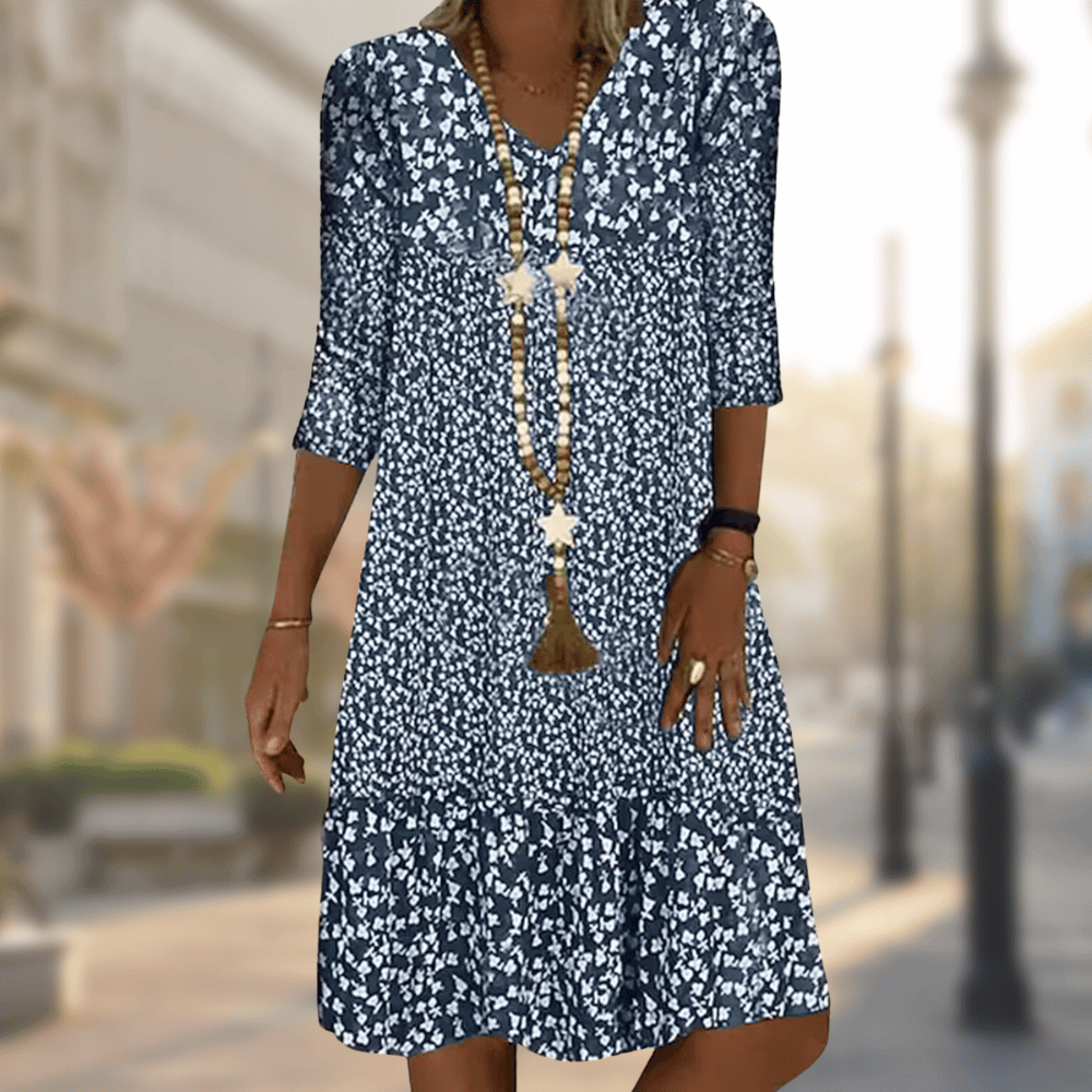 Elea Midi Dress with a Defined Waist and Clean Lines
