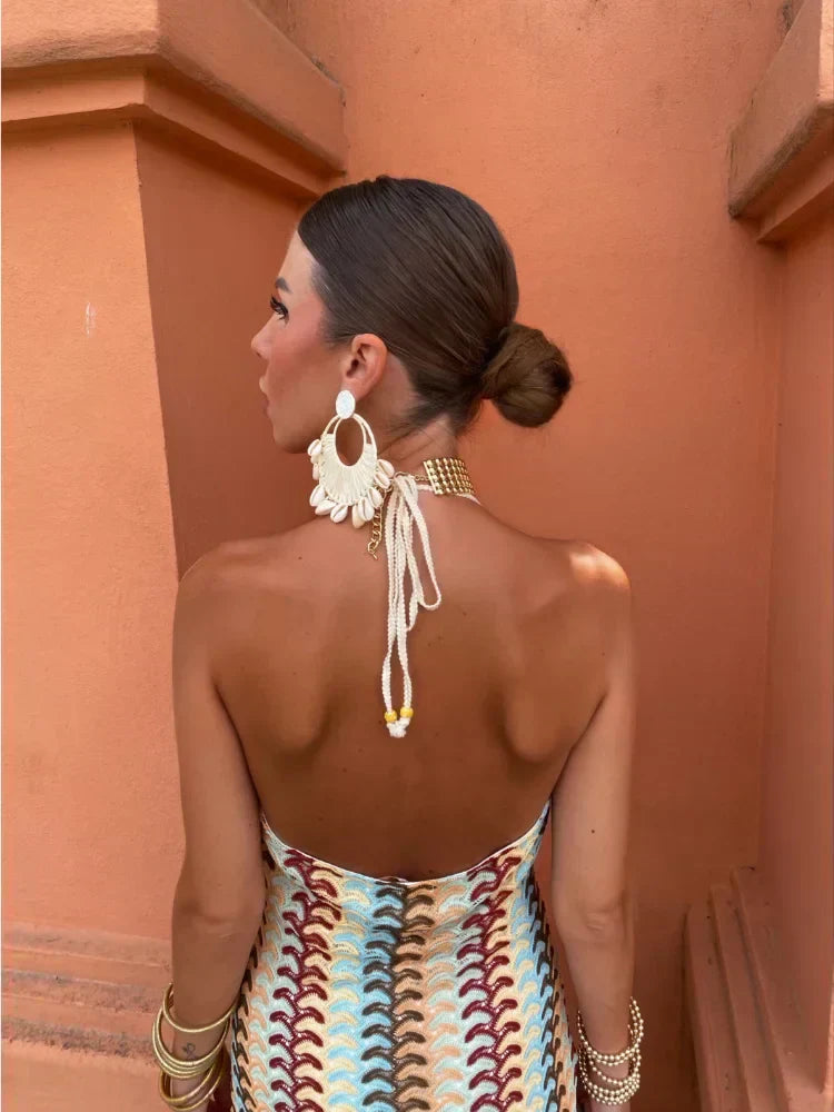 Lace-Trim Sleeveless Maxi Beach Cover-Up for Women