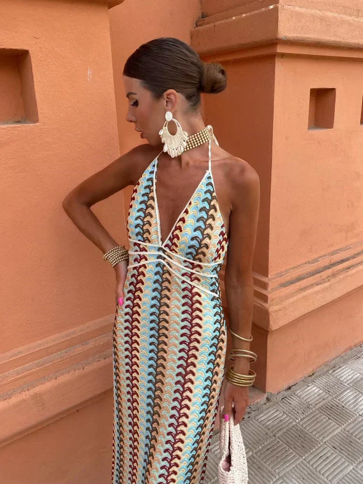 Lace-Trim Sleeveless Maxi Beach Cover-Up for Women