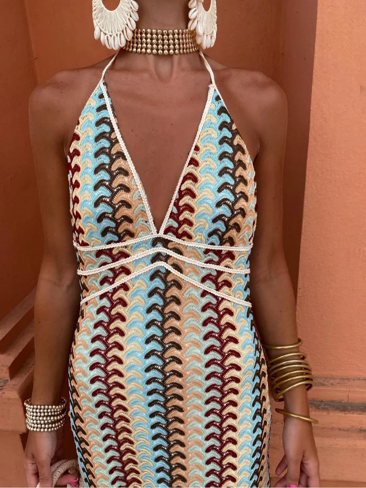 Lace-Trim Sleeveless Maxi Beach Cover-Up for Women