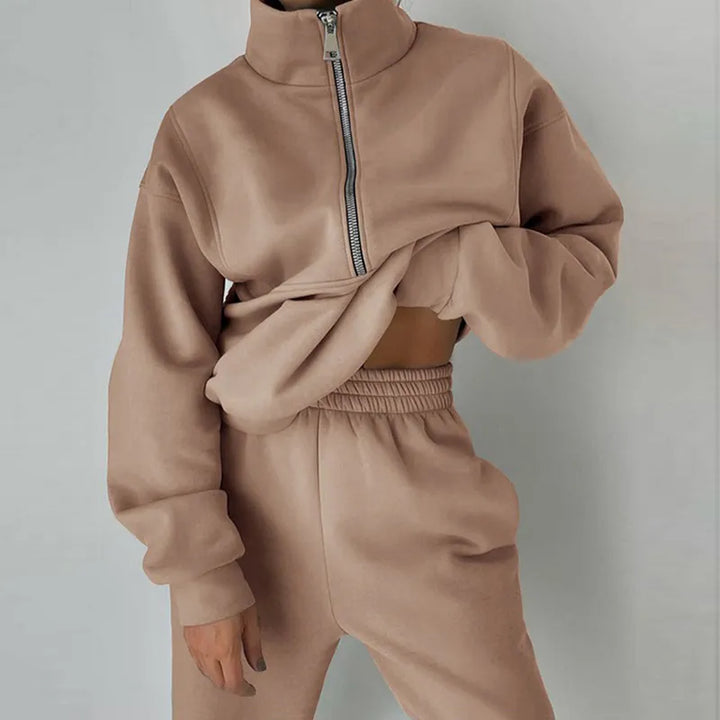 Ira Two-Piece Tracksuit Set with Tapered Leg Trousers