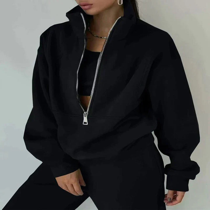Ira Two-Piece Tracksuit Set with Tapered Leg Trousers