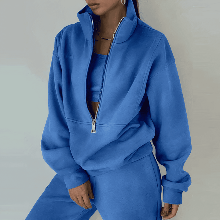 Ira Two-Piece Tracksuit Set with Tapered Leg Trousers