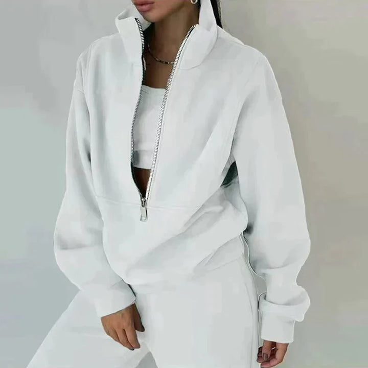 Ira Two-Piece Tracksuit Set with Tapered Leg Trousers