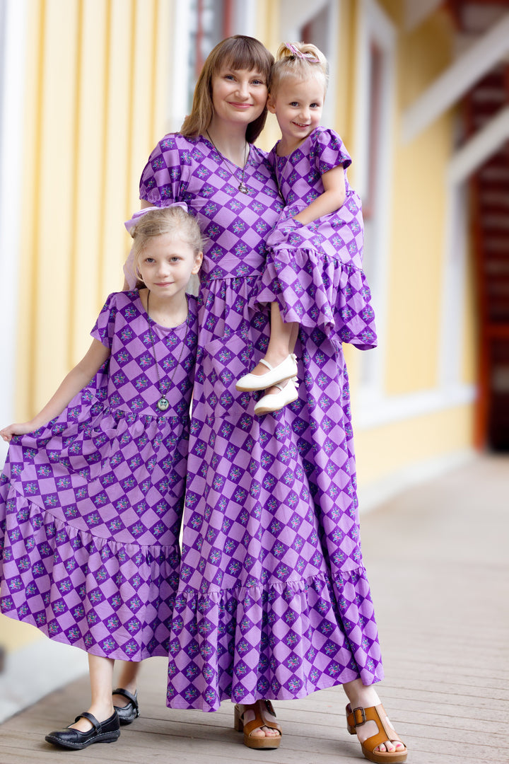 Patchwork Print Maxi Dress for Women - gallery