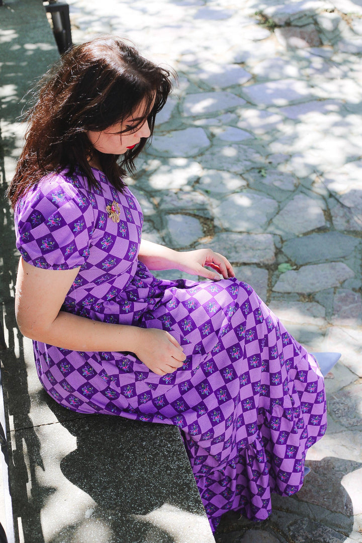 Patchwork Print Maxi Dress for Women - gallery