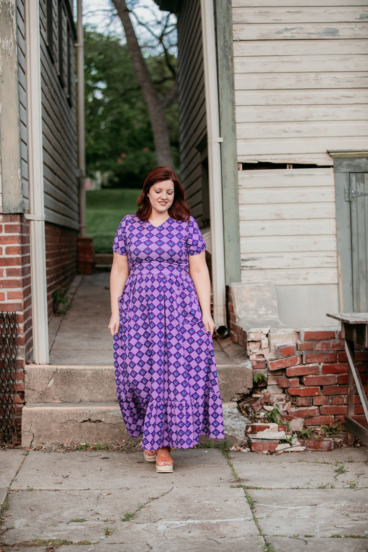Patchwork Print Maxi Dress for Women - gallery
