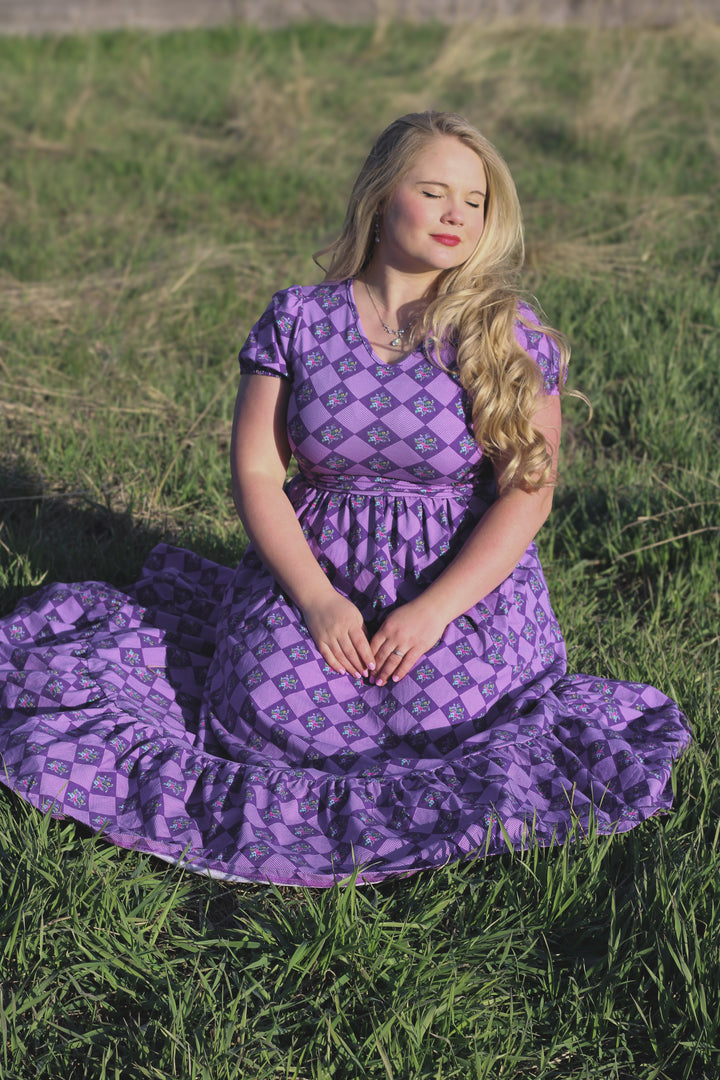 Patchwork Print Maxi Dress for Women - gallery