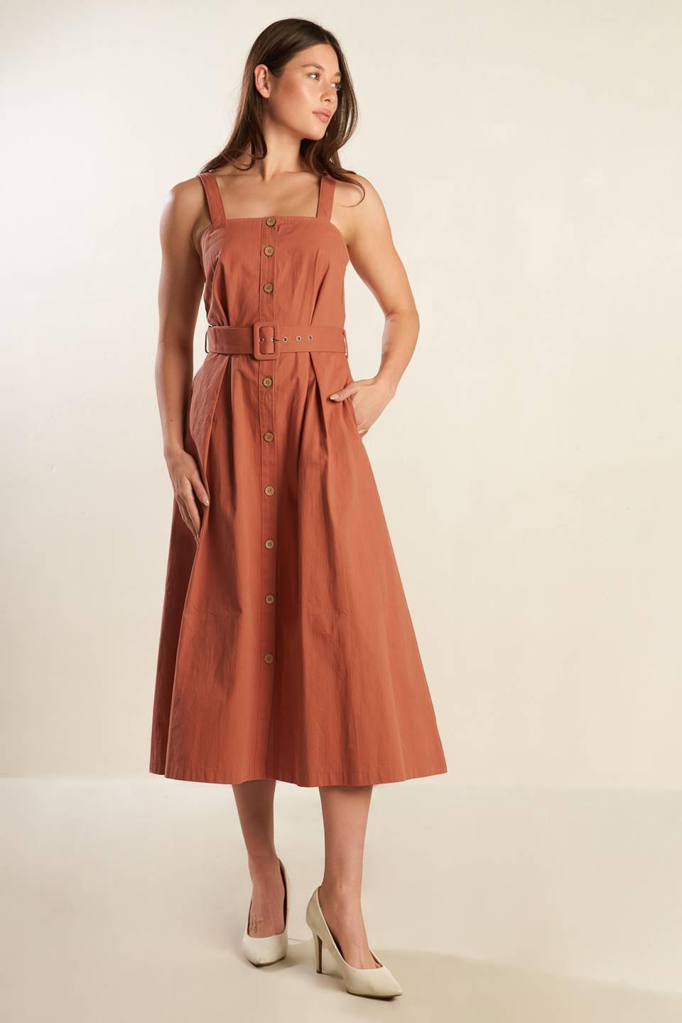 CALIFORNIA DREAMING WOVEN MIDI DRESS — gallery