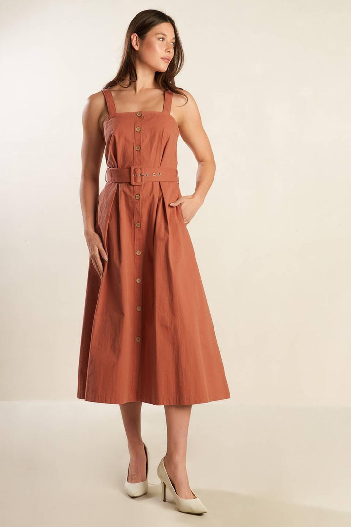 CALIFORNIA DREAMING WOVEN MIDI DRESS — gallery