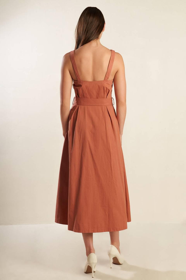 CALIFORNIA DREAMING WOVEN MIDI DRESS — gallery