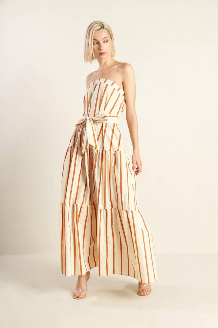 SWEET REMINISCENCE WOVEN MAXI DRESS — gallery