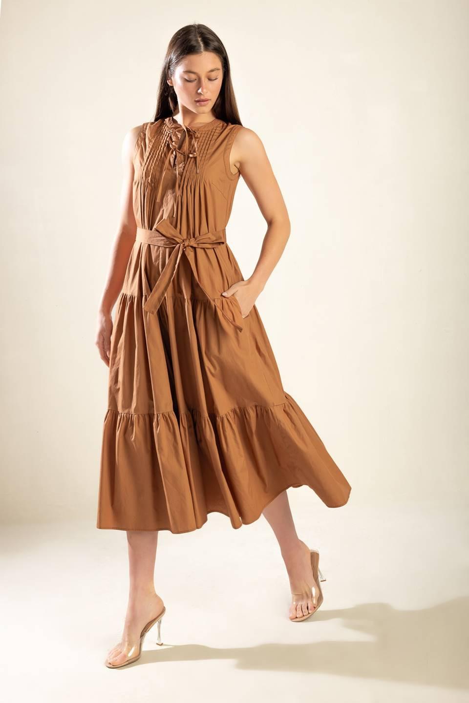 EVERYTHING I WANT WOVEN MIDI DRESS — gallery