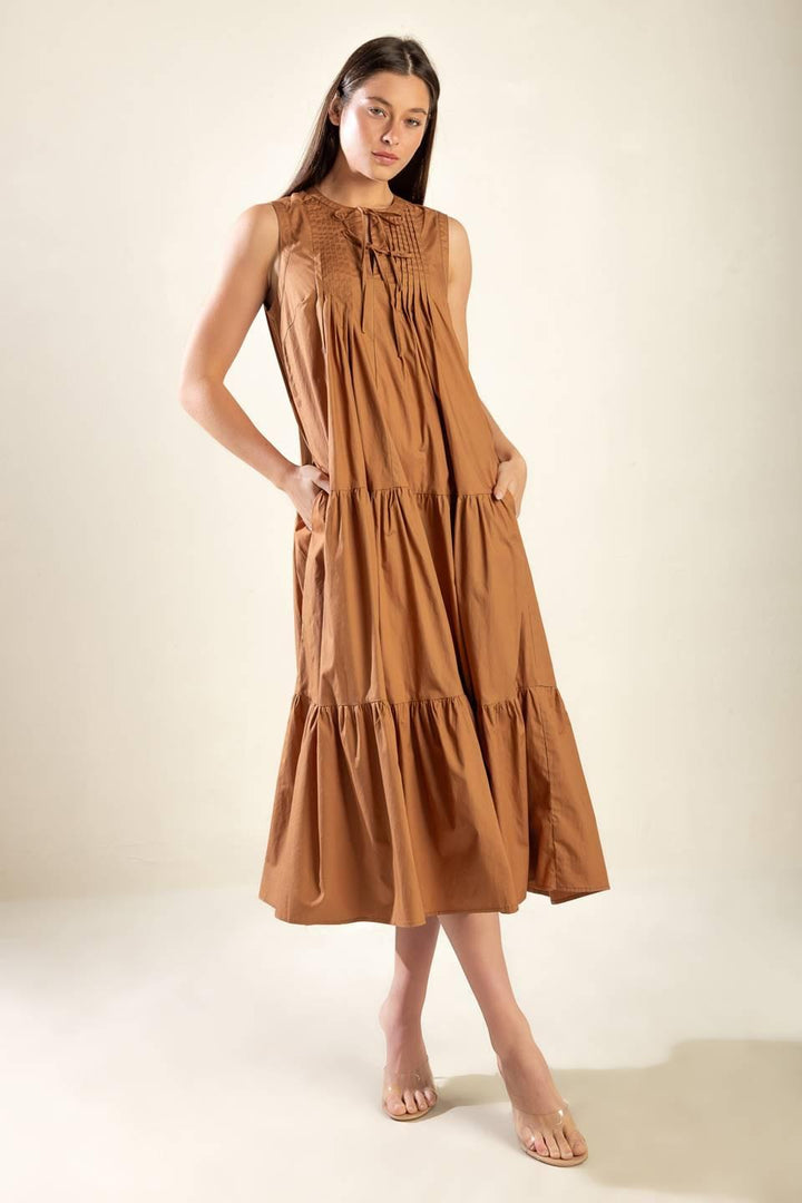 EVERYTHING I WANT WOVEN MIDI DRESS — gallery