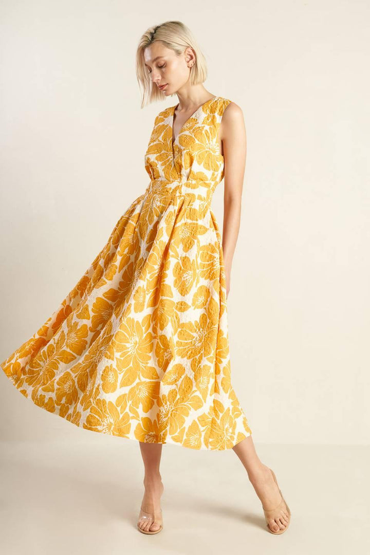 STARDUST STARLIGHT WOVEN MIDI DRESS — gallery