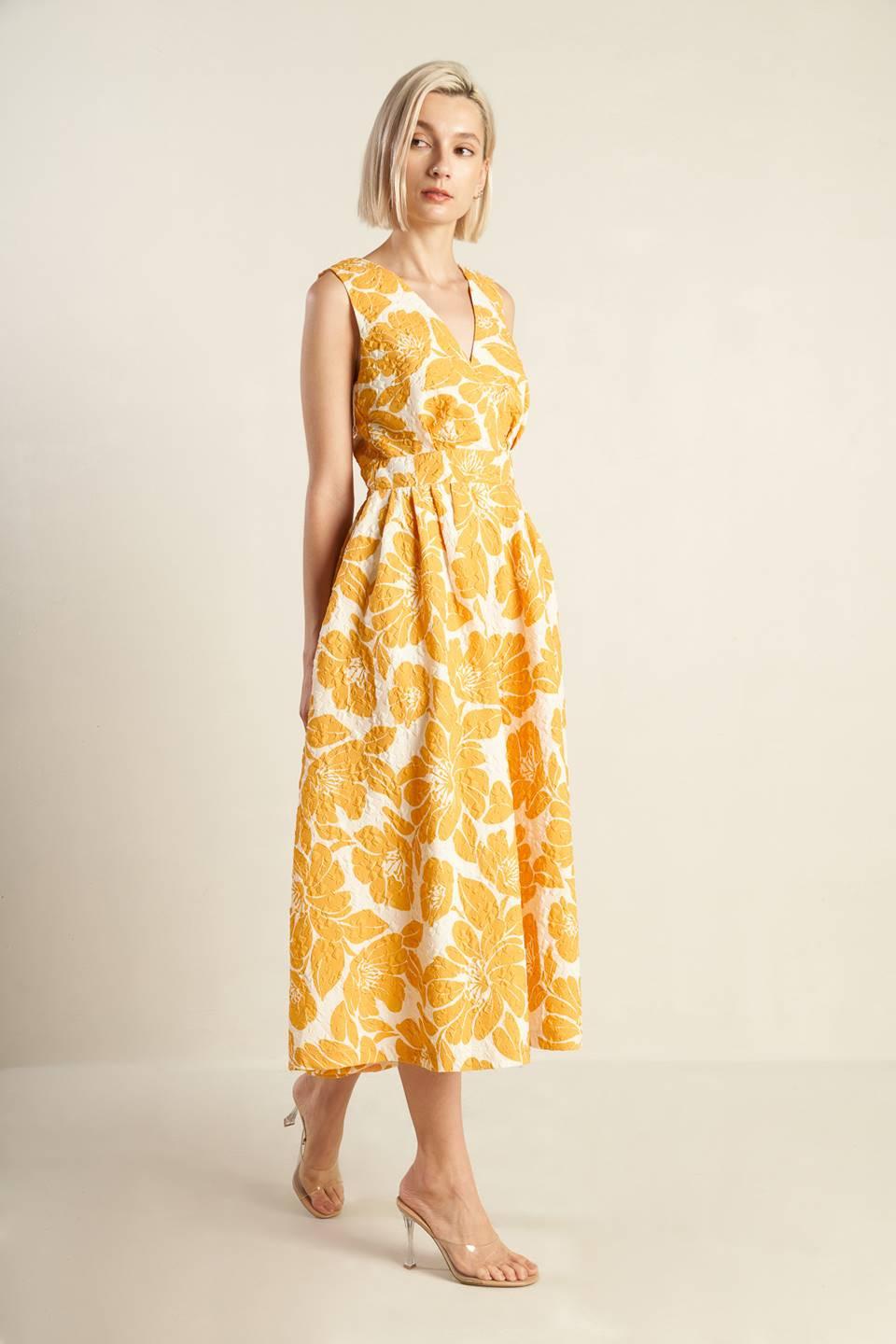 STARDUST STARLIGHT WOVEN MIDI DRESS — gallery