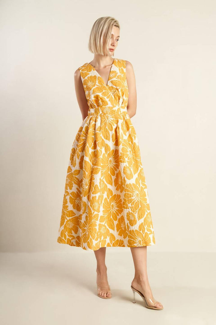STARDUST STARLIGHT WOVEN MIDI DRESS — gallery