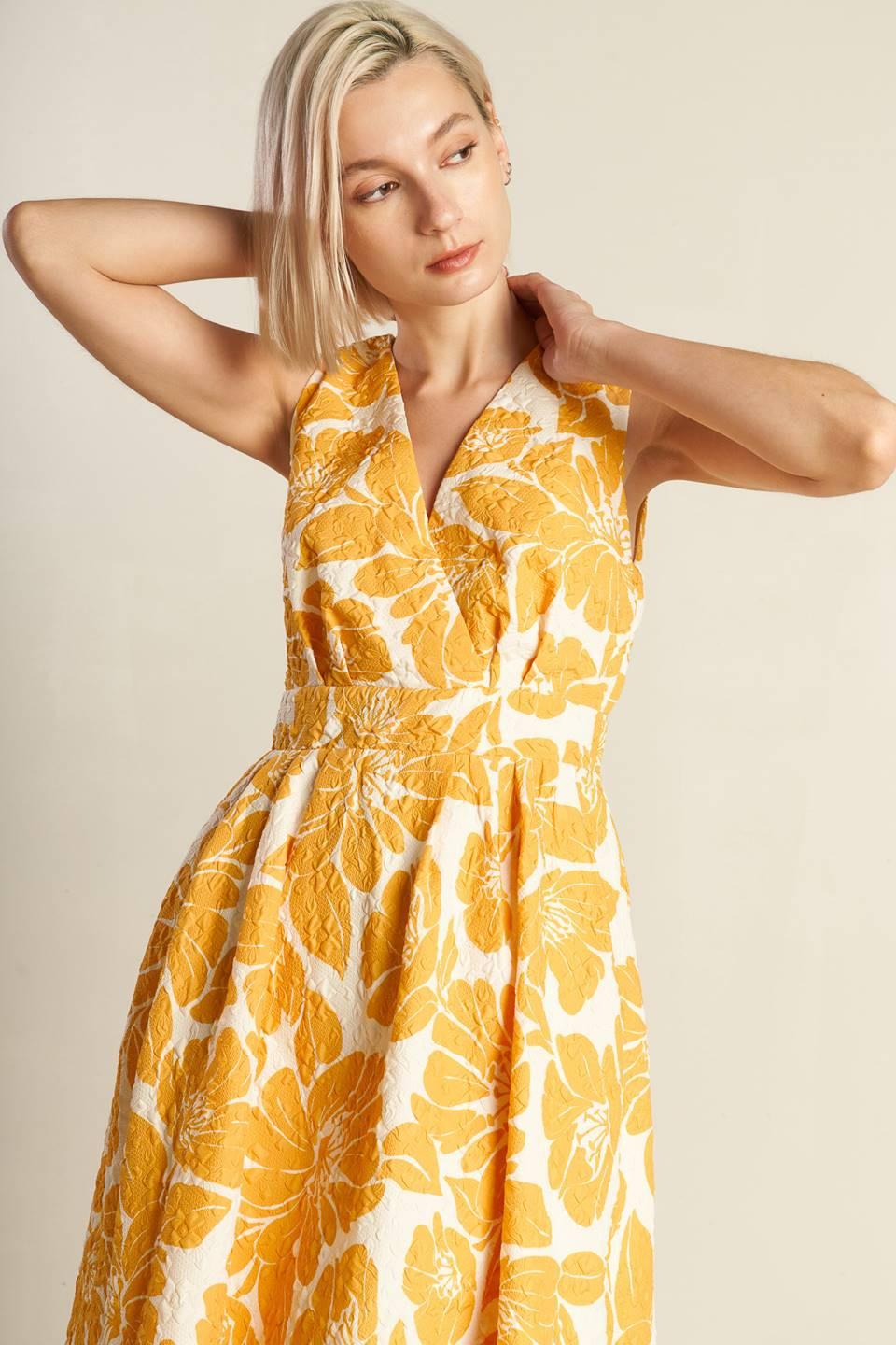 STARDUST STARLIGHT WOVEN MIDI DRESS — gallery