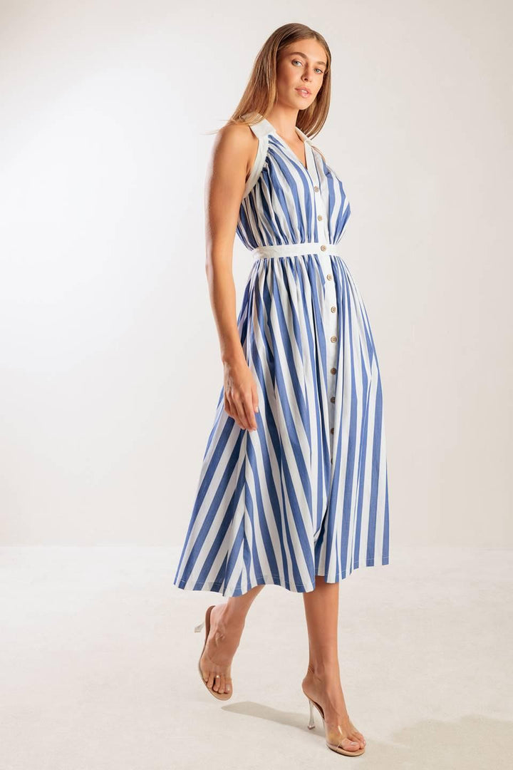 WAIT FOR IT WOVEN MIDI DRESS — gallery