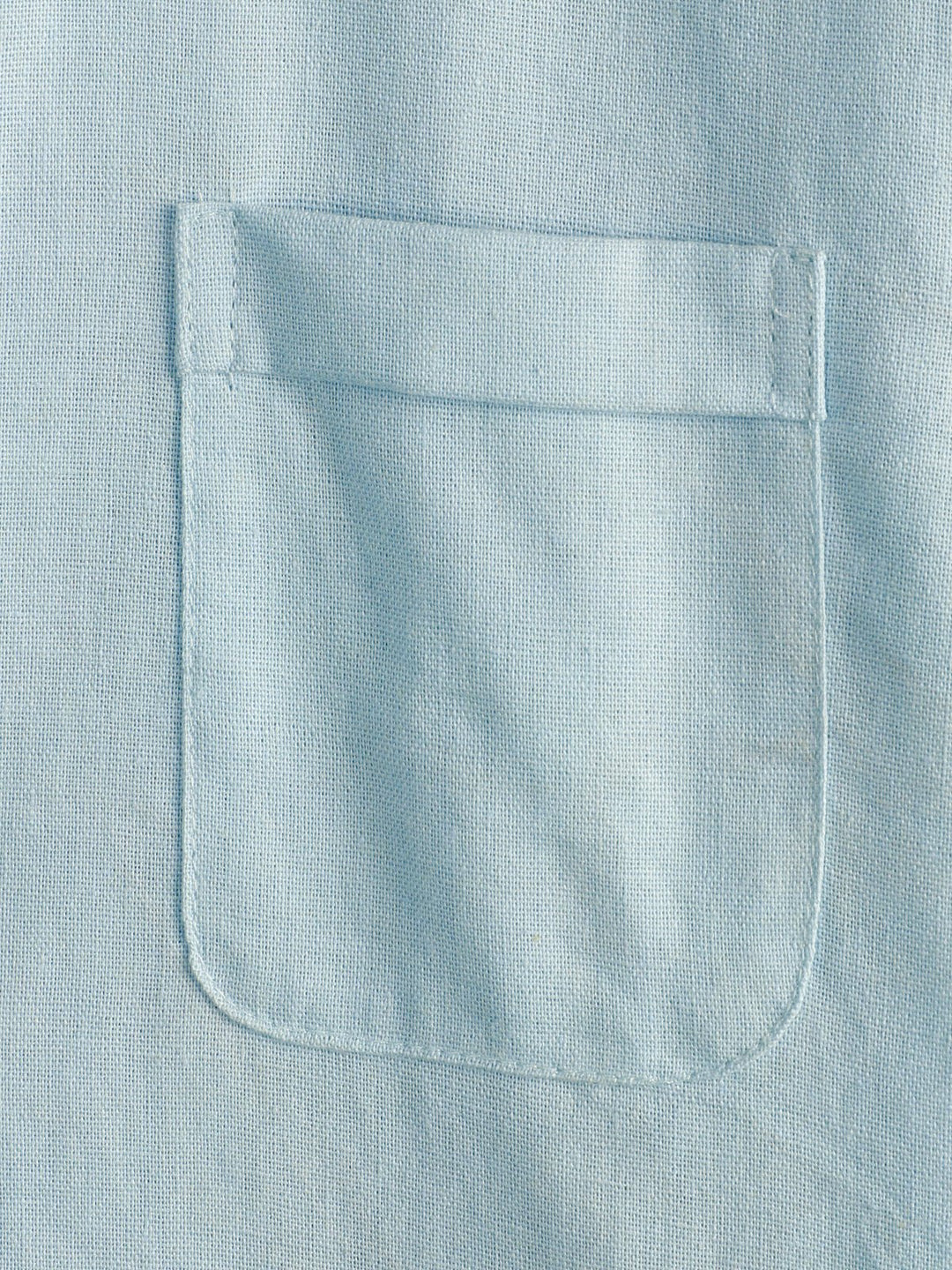 Solid Stand Collar Half-Button Linen Cotton Shirt for Men - color_variant