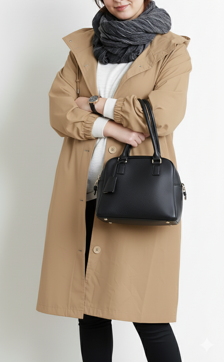 Women's Hooded Overcoat in a Classic Straight Fit