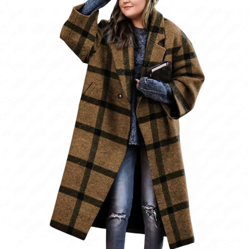 Long Wool Overcoat - Generous Cut, Mid-Calf Length