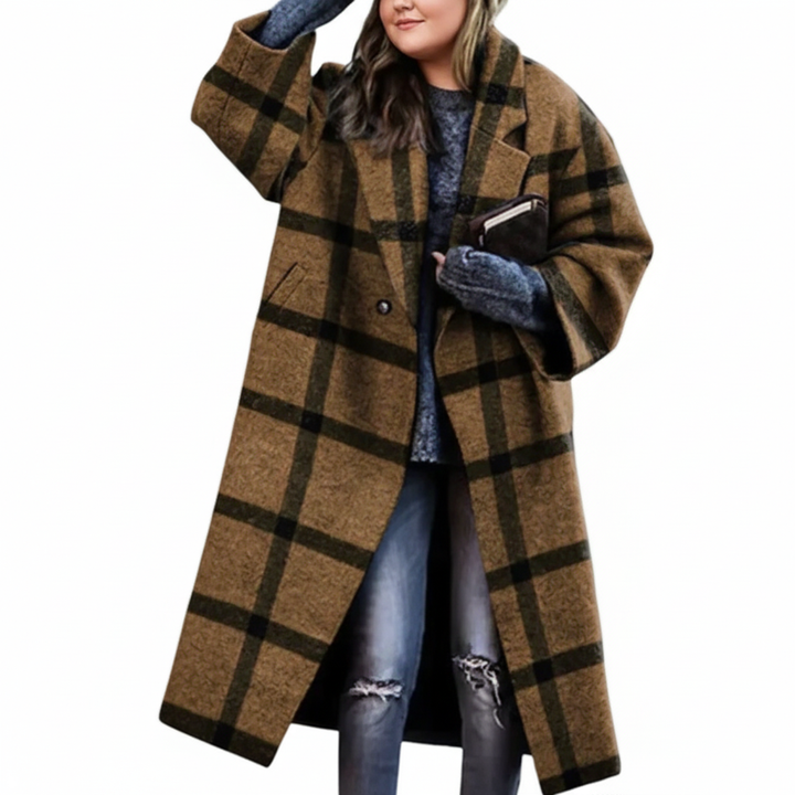 Long Wool Overcoat - Generous Cut, Mid-Calf Length
