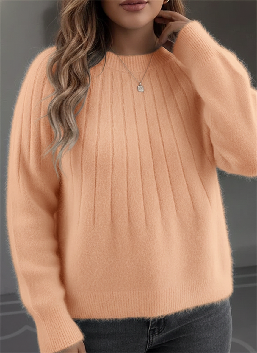 Ribbed Knit Jumper with a Relaxed, Curve-Friendly Fit