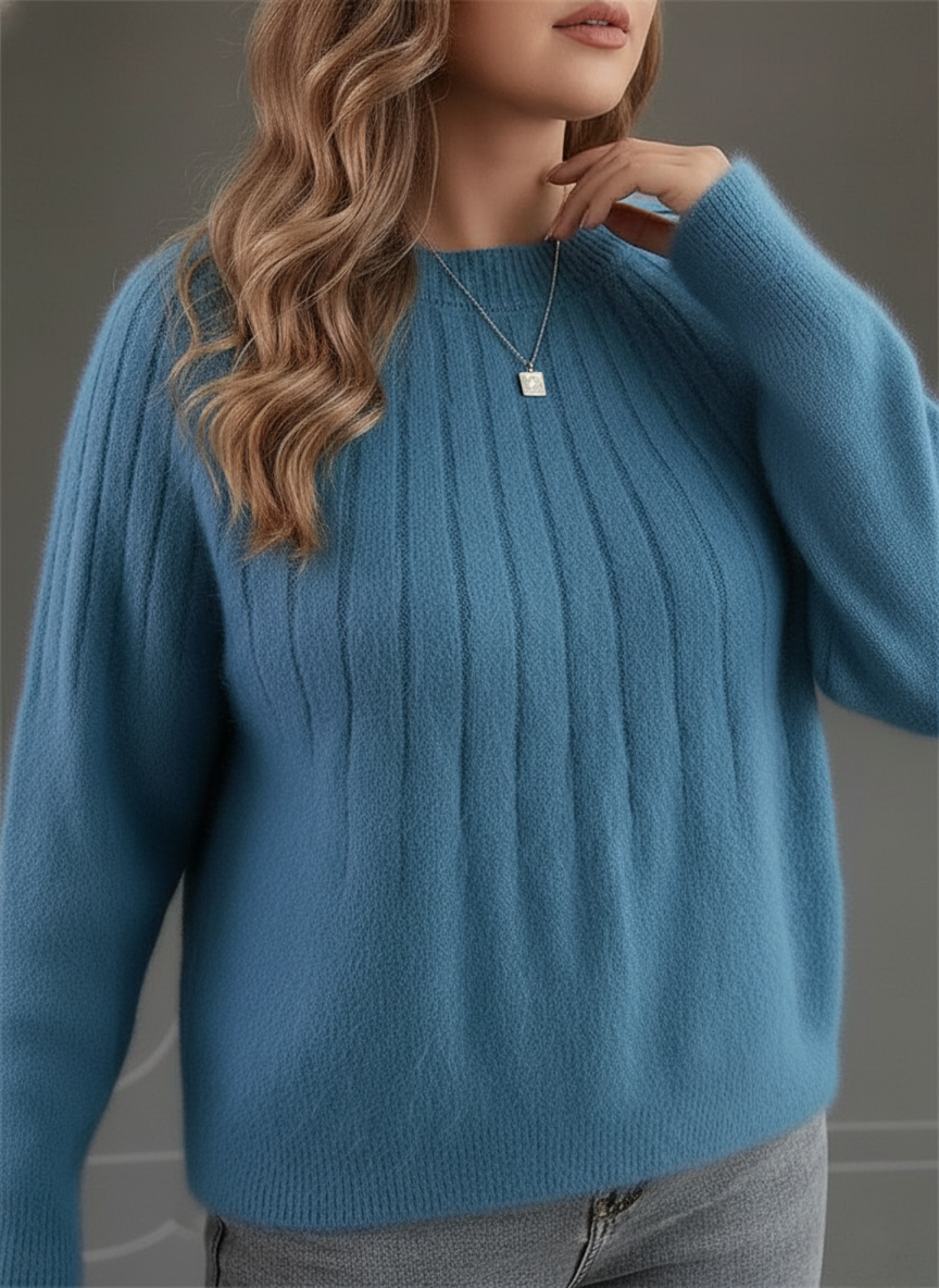 Ribbed Knit Jumper with a Relaxed, Curve-Friendly Fit