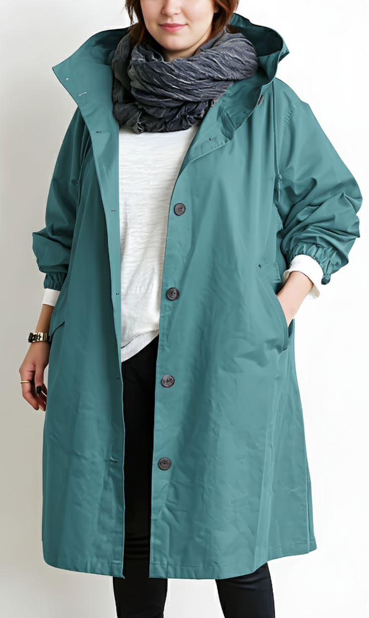 Women's Hooded Overcoat in a Classic Straight Fit
