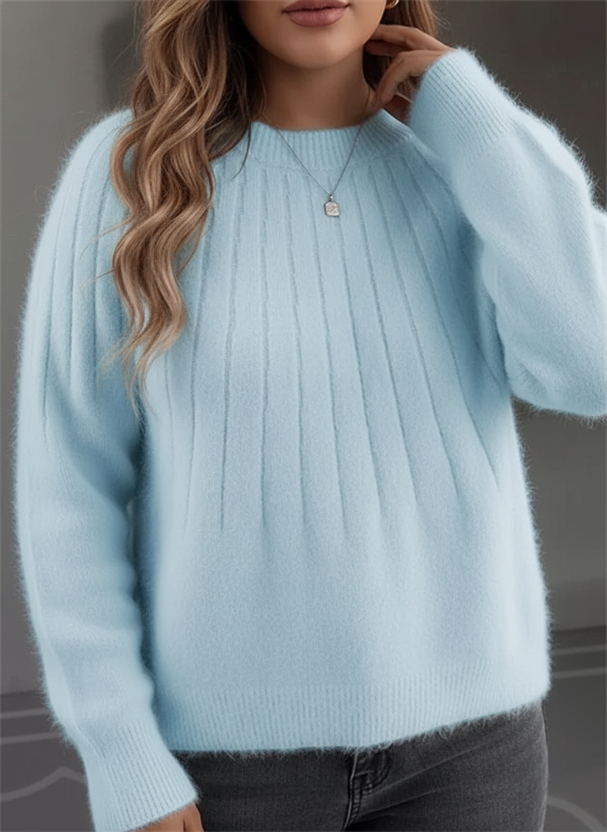 Comfortable Plus Size Women's Ribbed Knit Pullover