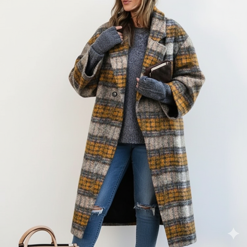 Long Wool Overcoat - Generous Cut, Mid-Calf Length