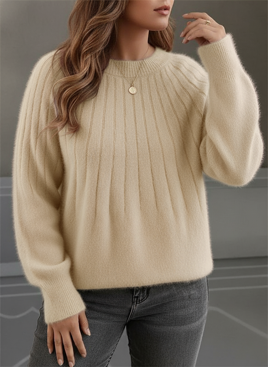 Ribbed Knit Jumper with a Relaxed, Curve-Friendly Fit