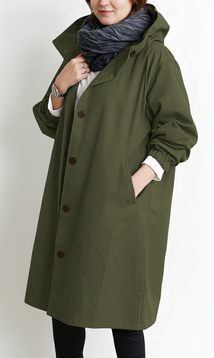 Women's Hooded Overcoat in a Classic Straight Fit