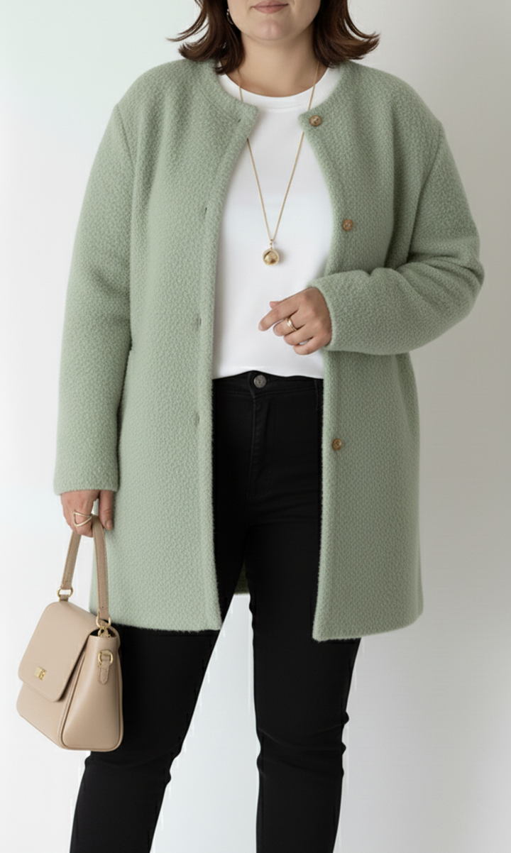Loose-Fit Knit Cardigan with Side Pockets - Plus Sizes