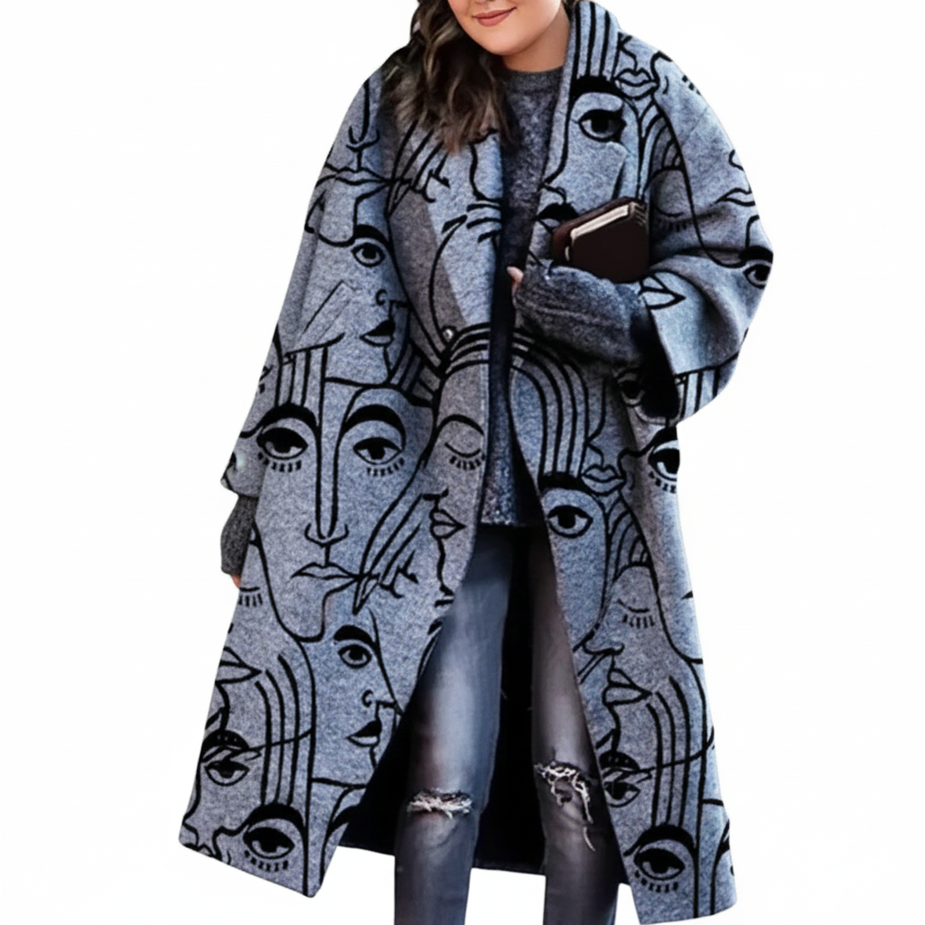 Long Wool Overcoat - Generous Cut, Mid-Calf Length