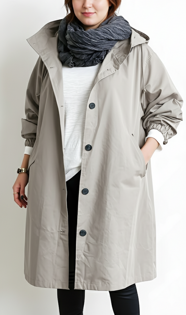 Women's Hooded Overcoat in a Classic Straight Fit