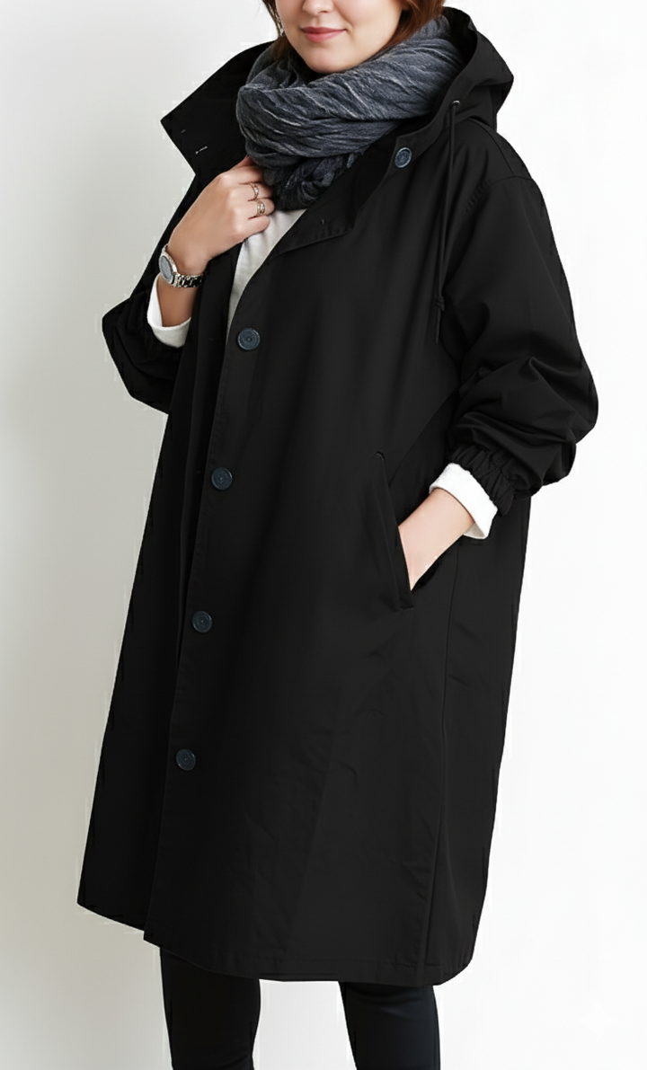 Women's Hooded Overcoat in a Classic Straight Fit
